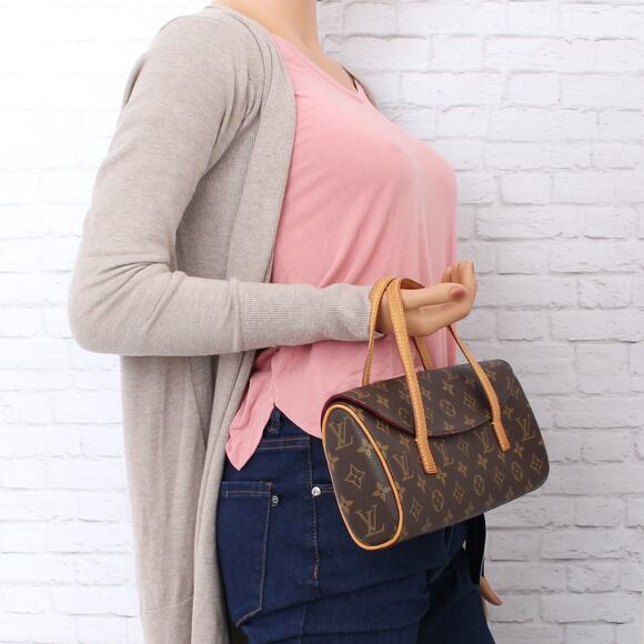 Louis Vuitton Sonatine Monogram Leather Satchel Handbag Brown - Picture 3 of 12